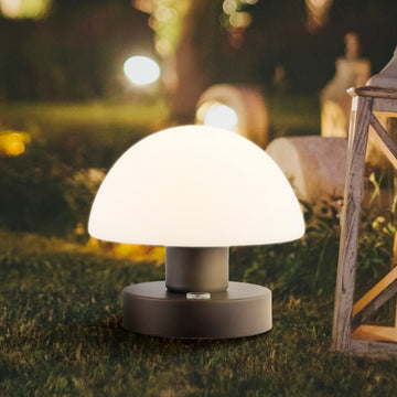 Zoe 5.75" Bohemian Farmhouse Iron Rechargeable Integrated LED Table Lamp - JONATHAN Y